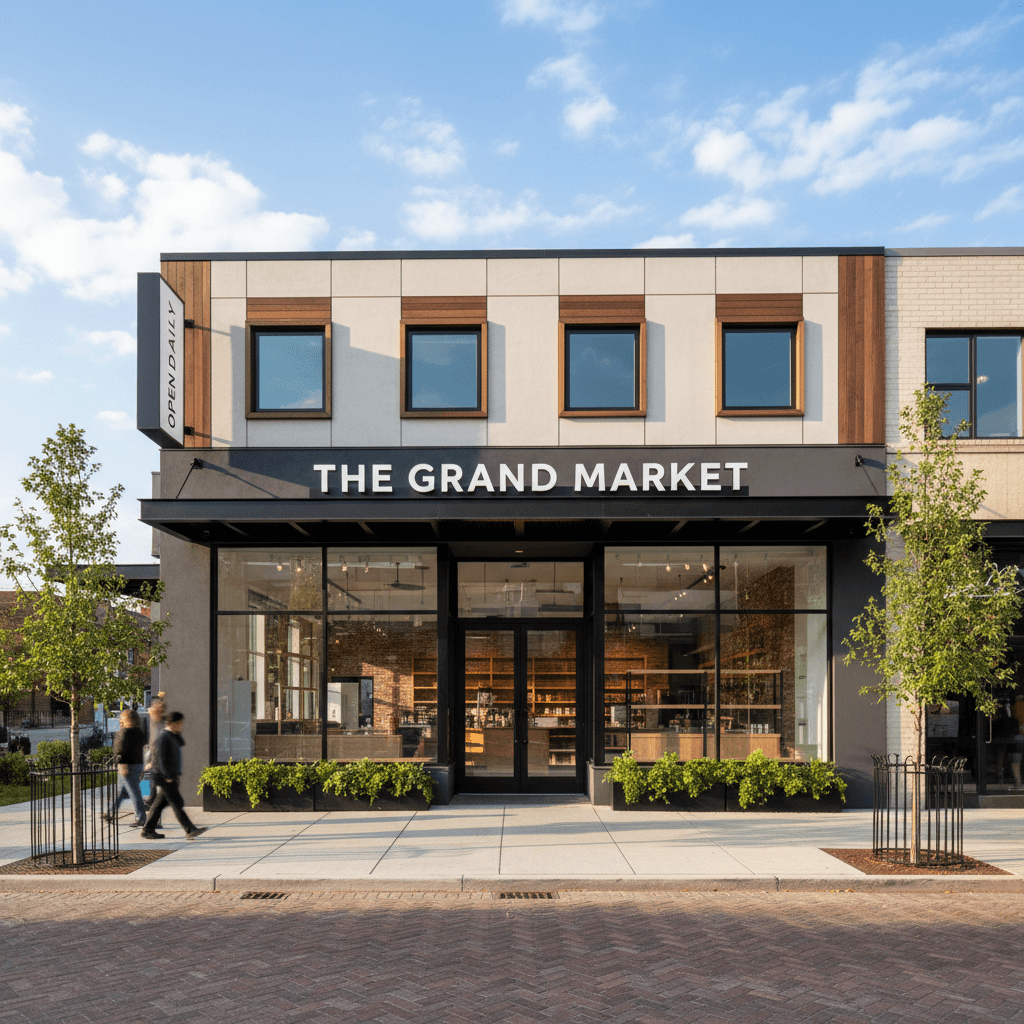 Commercial tenant improvement with a fresh storefront