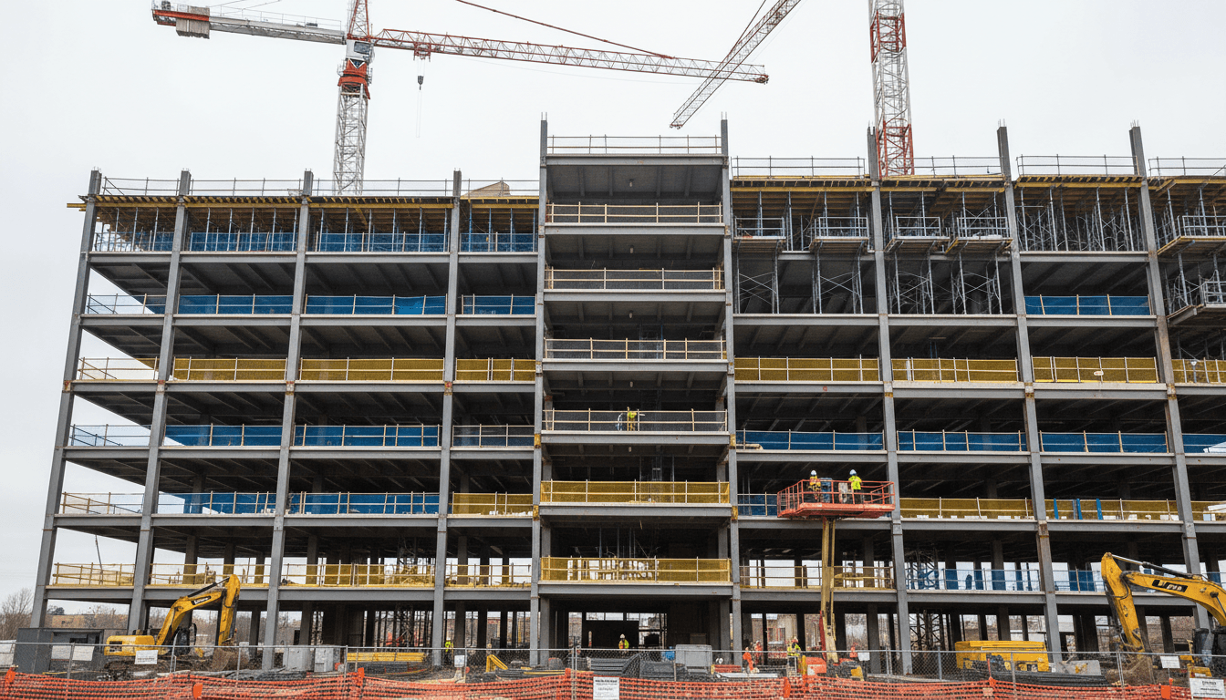 Commercial construction project in progress